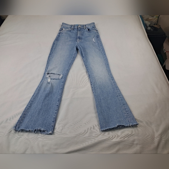 Mother The Tippy Top Insider Ankle Fray Jeans in Sippin' Sweet Tea Size 25 - Picture 10 of 13